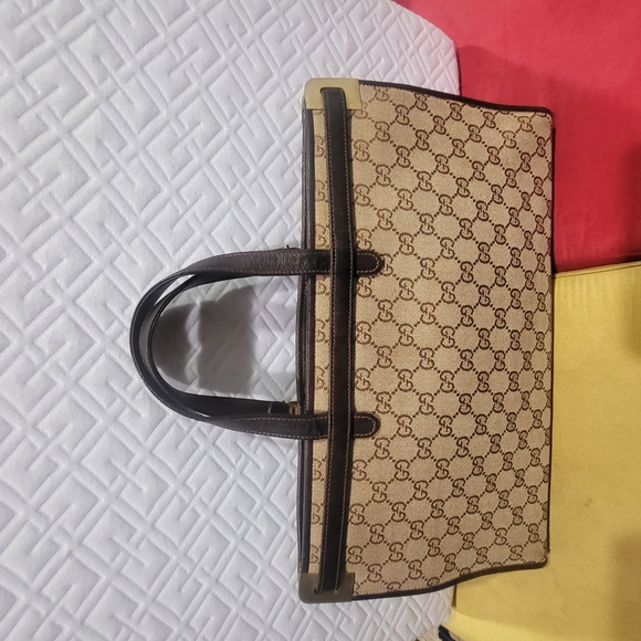 Gucci GG Canvas and Leather Weekender Handbag Vintage.. - Picture 2 of 12